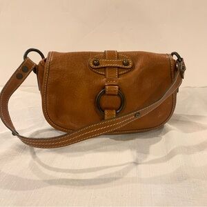 Banana Republic Vintage Leather Baguette Handbag